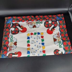 Set of 2 Portugal 100% Cotton Kitchen Tea Towels 25.5x19 Folk Art